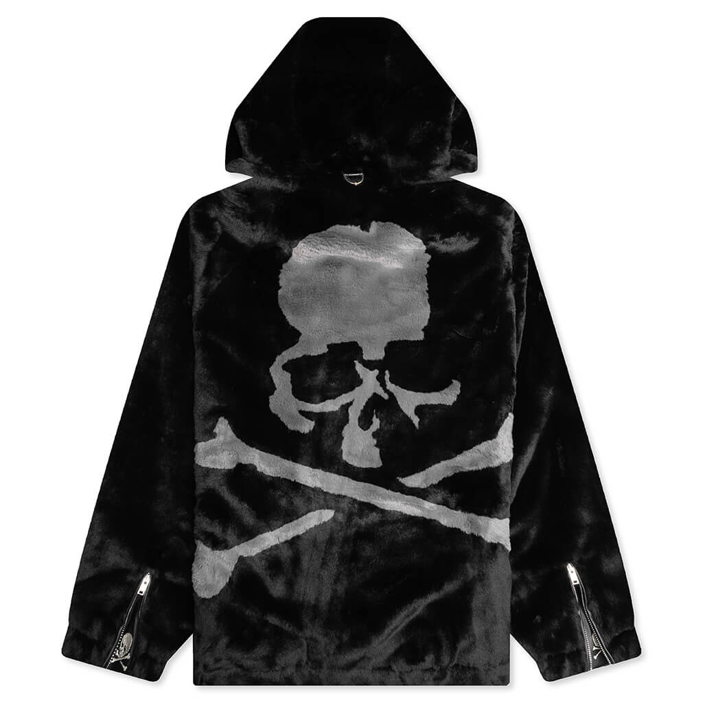 Acrylic Woven Full Zip Jacket Black