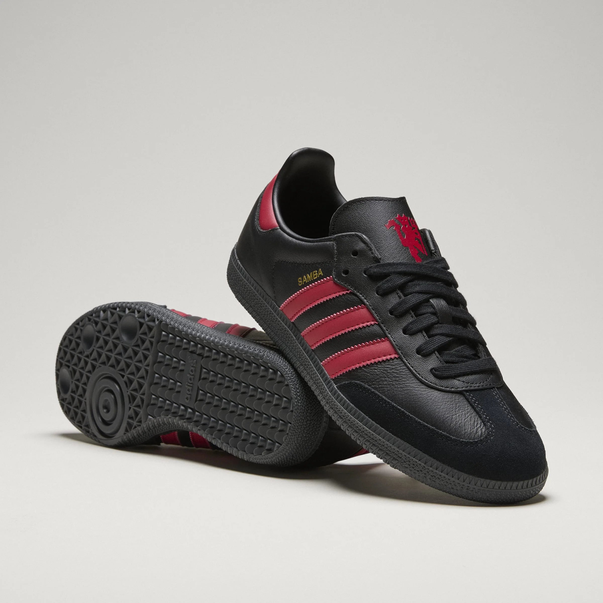 adidas Samba Manchester United IN Mens Soccer Shoes Black Red