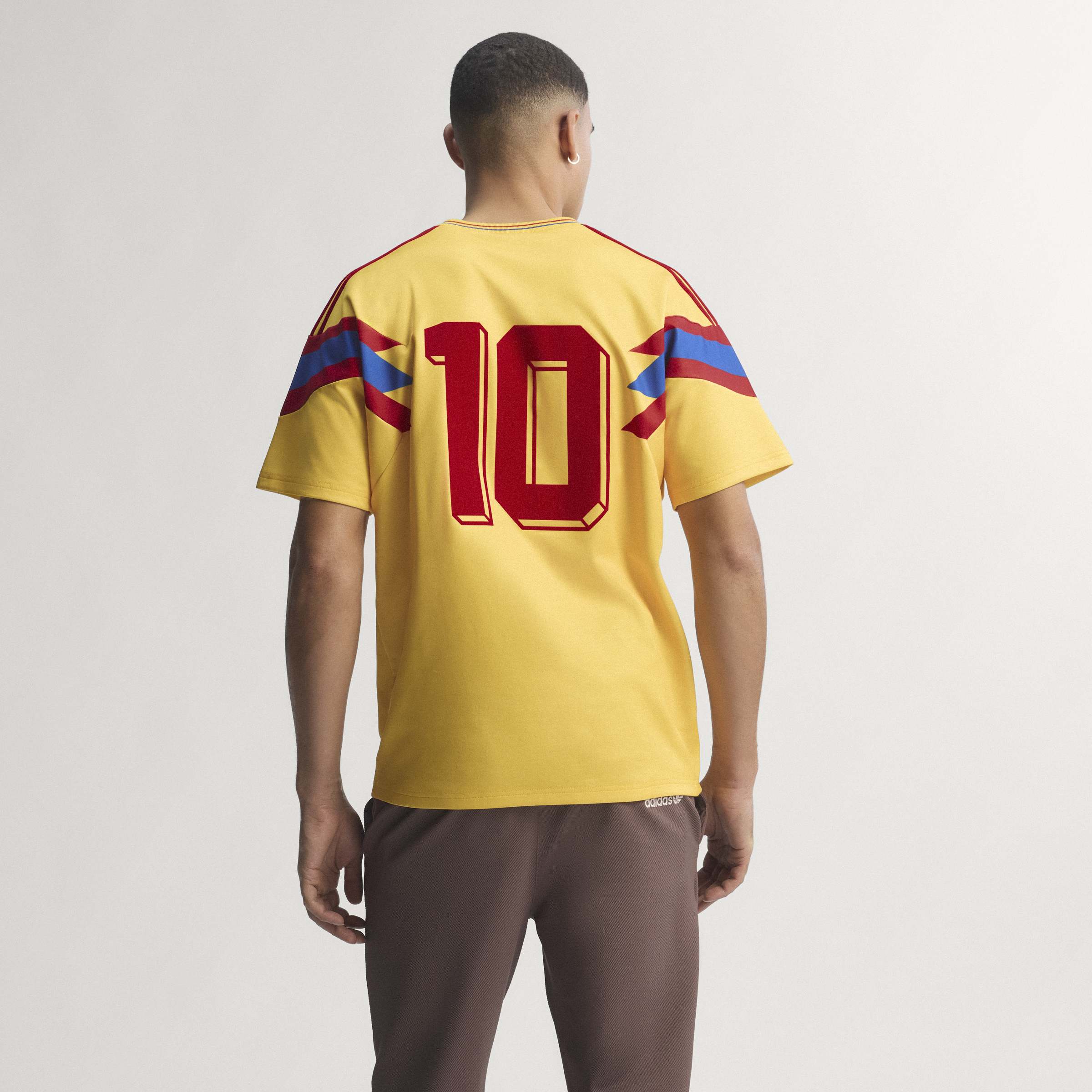adidas Colombia Away Mens Soccer Jersey 1990 Gold