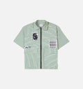 3 Panel Zip Up Work Mens Short Sleeve Shirt Dijon