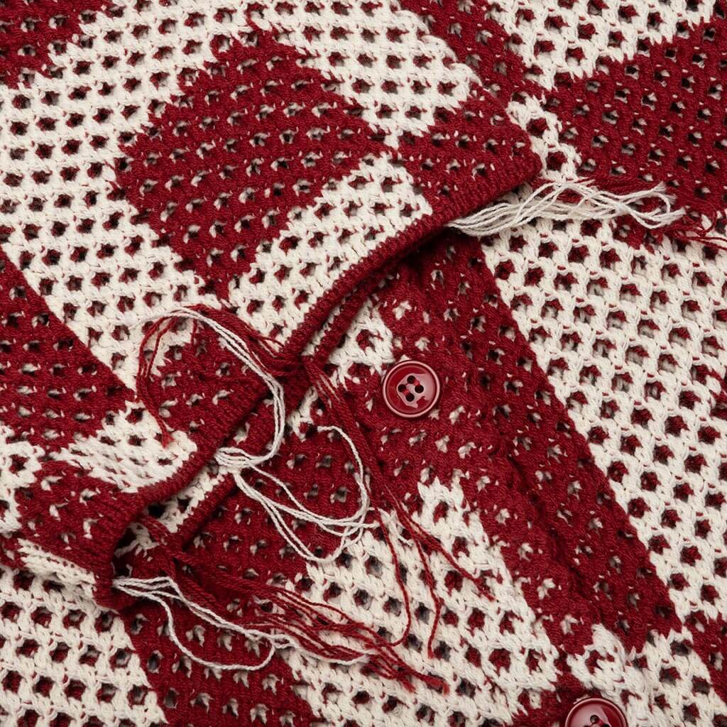 Crochet S S Button Down Brick