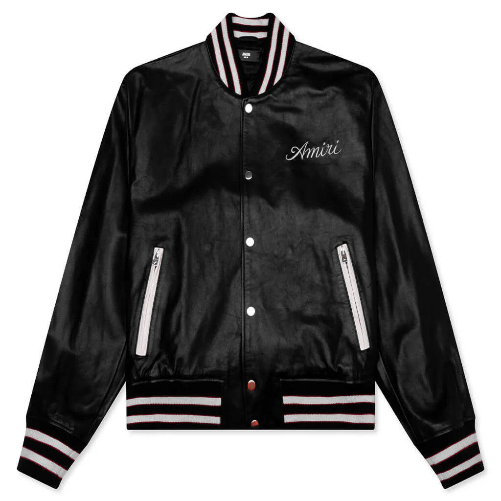 Club Amiri Leather Varsity Black