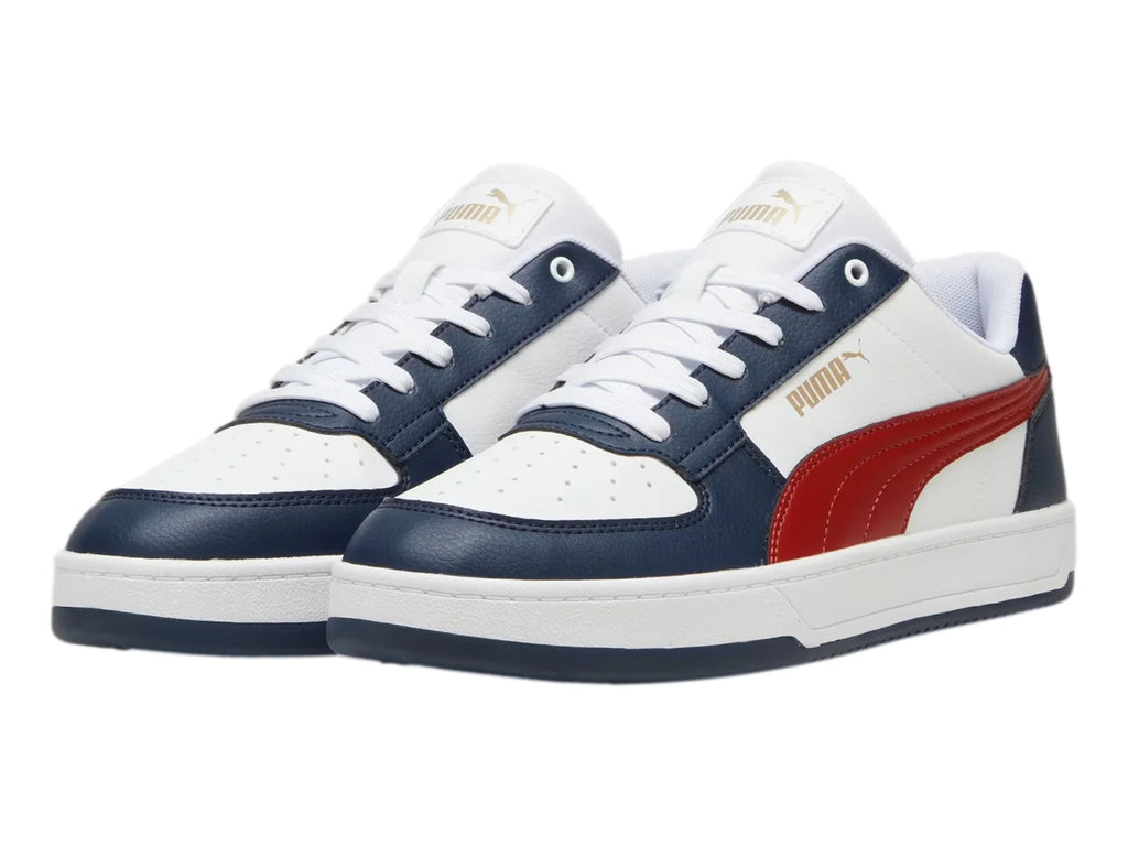 Tenis PUMA Caven 20 Blanco Rojo y Azul Marino para Hombre