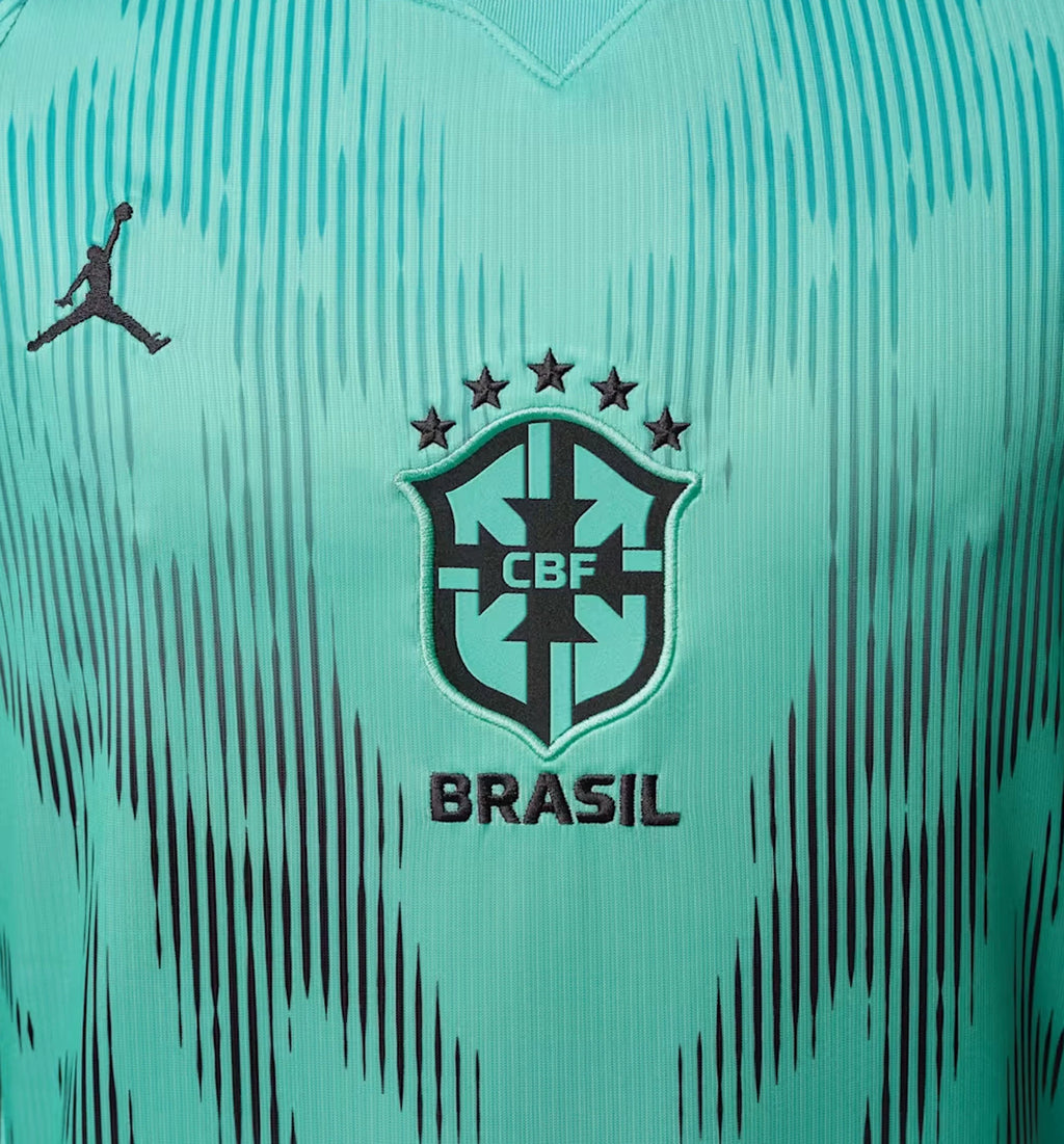 Brazil 2026 Stadium Goalkeeper Dri Fit Soccer Replica Mens Short Sleeve Shirt Light Menta Black