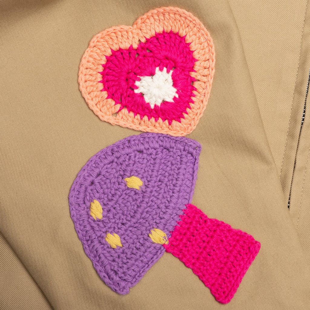 Crochet Patch Worker Jacket Sand
