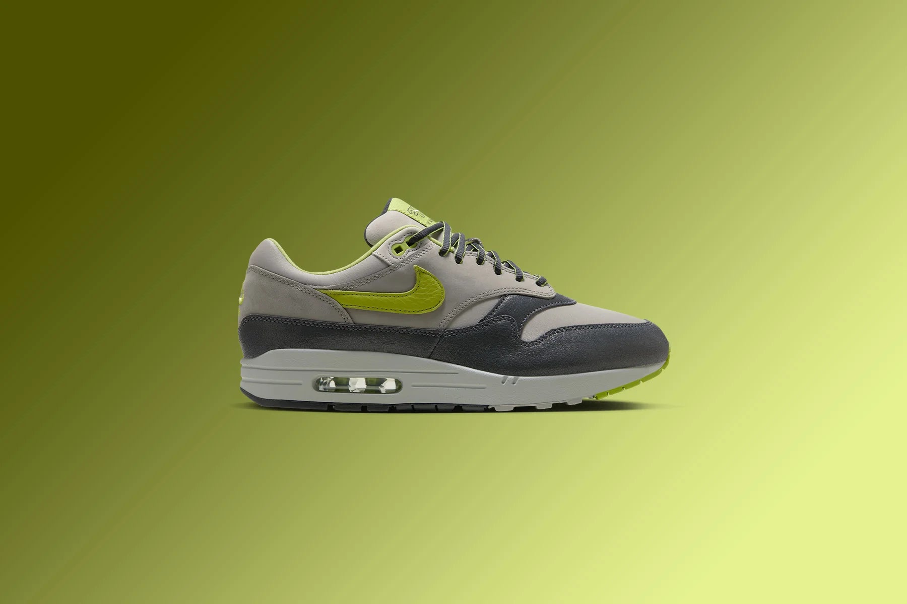 Nike x HUF Air Max 1 Pear Green Anthracite Pear Medium Grey Flat Pewter