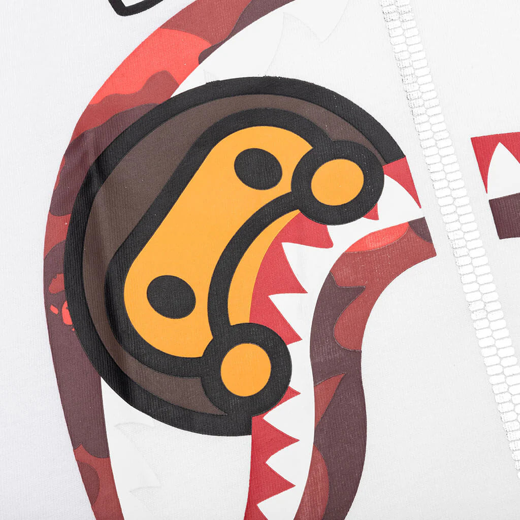 Color Camo Milo Shark Tee White Red