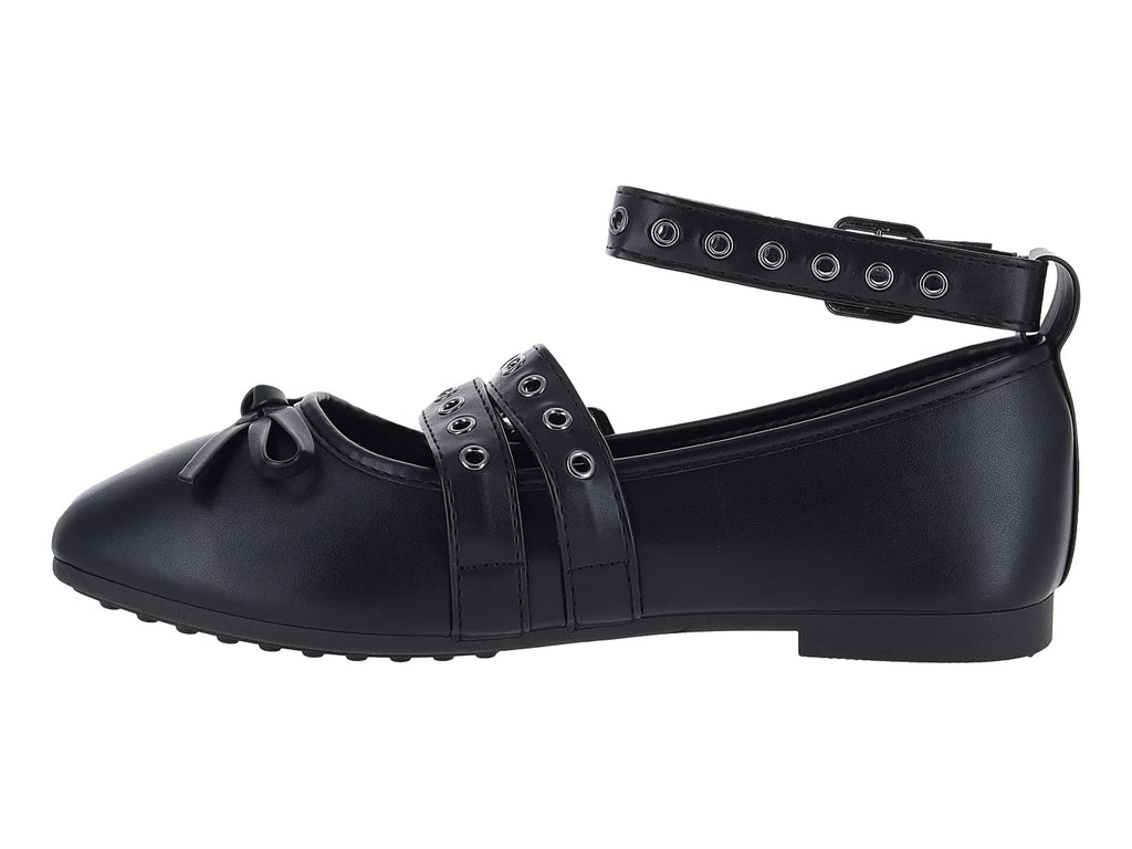 Zapatos Planos Mary Jane Roze Negro para Mujer