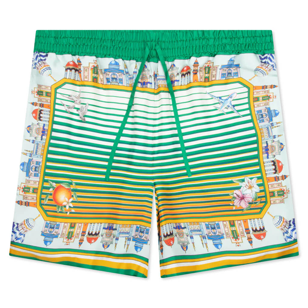 Cityscape Silk Twill Shorts Multi