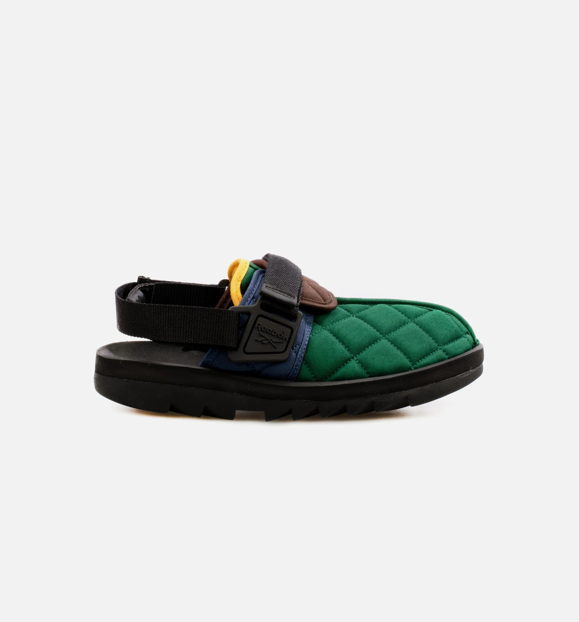 Beatnik Patchwork Mens Slides Green Blue