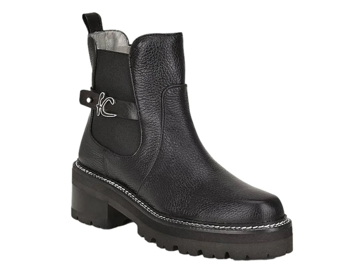 Botas Cuadra de Piel de Venado Negro para Mujer