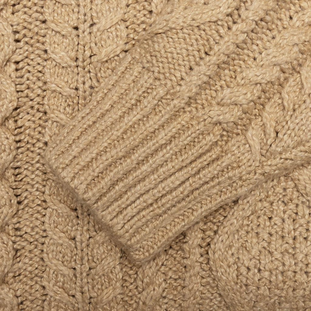 Cable Knit Hoodie Gold Heather