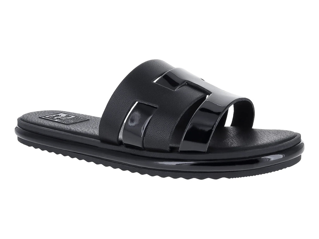 Sandalias Luna Rosa Negro Charol para Mujer