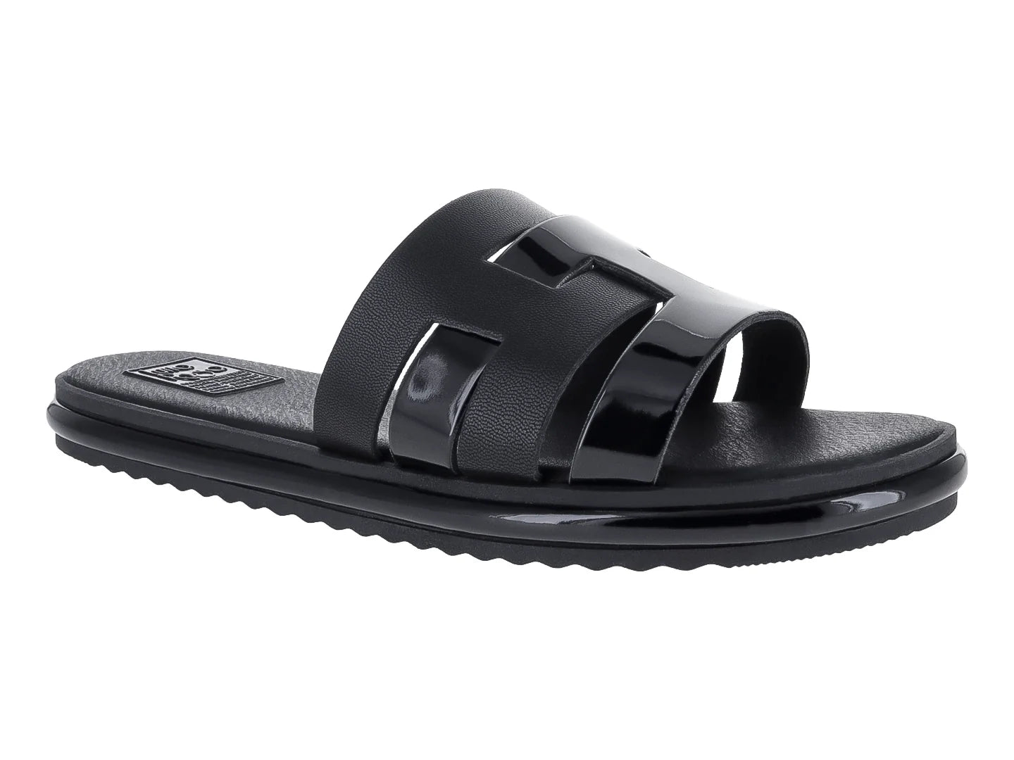 Sandalias Luna Rosa Negro Charol para Mujer