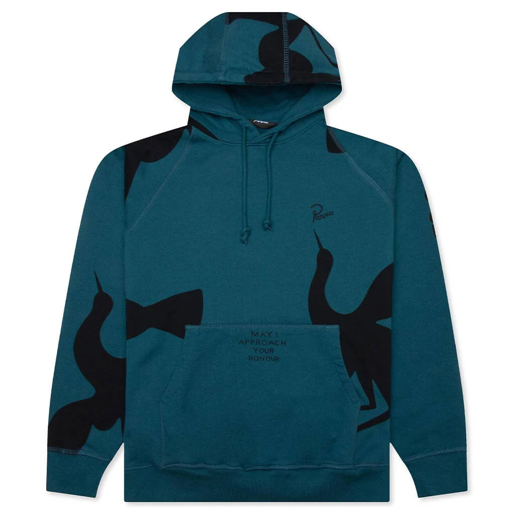 Clipped Wings Hooded Sweatshirt Deep Sea Green