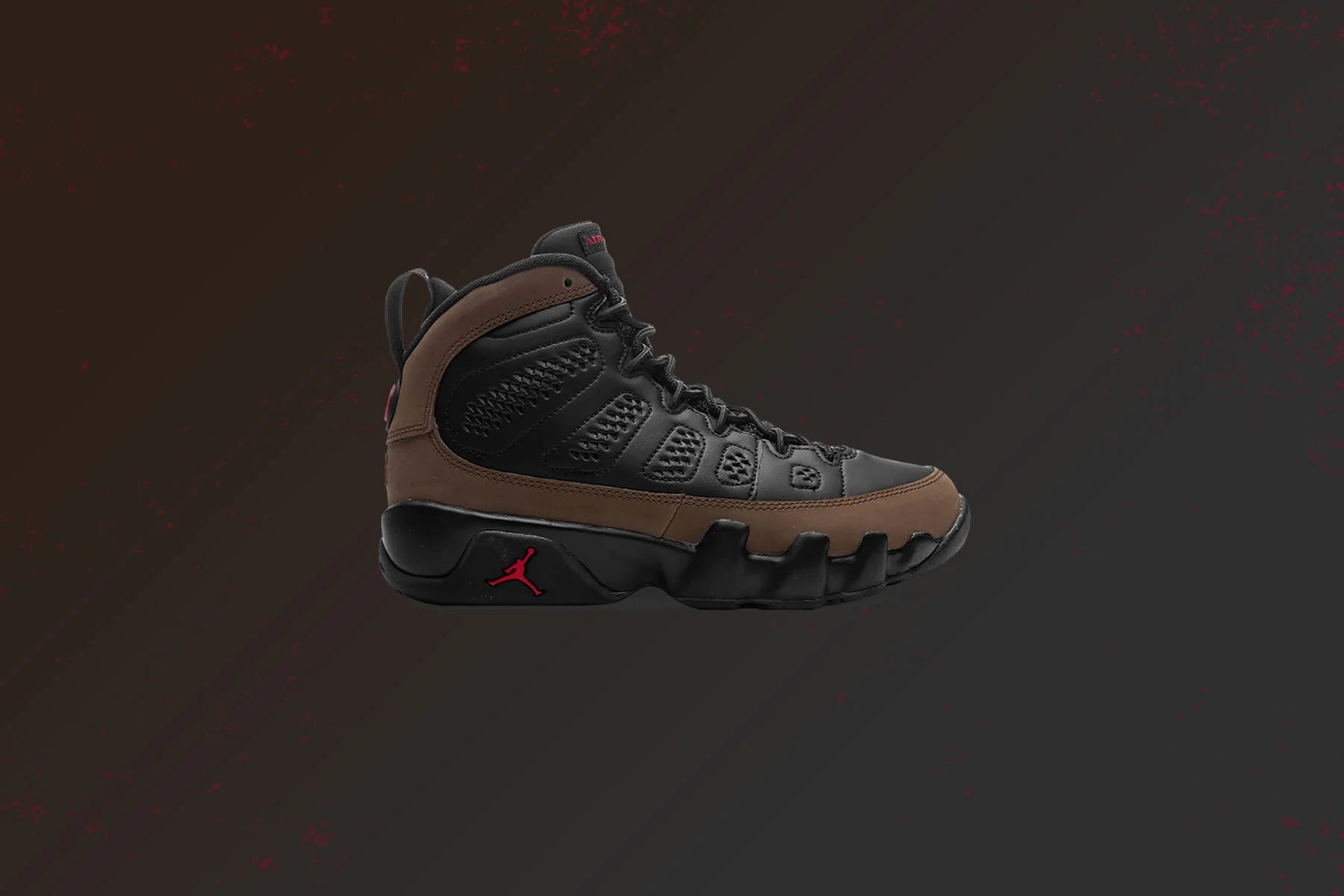 Air Jordan 9 Retro GS Black True Red Light Olive