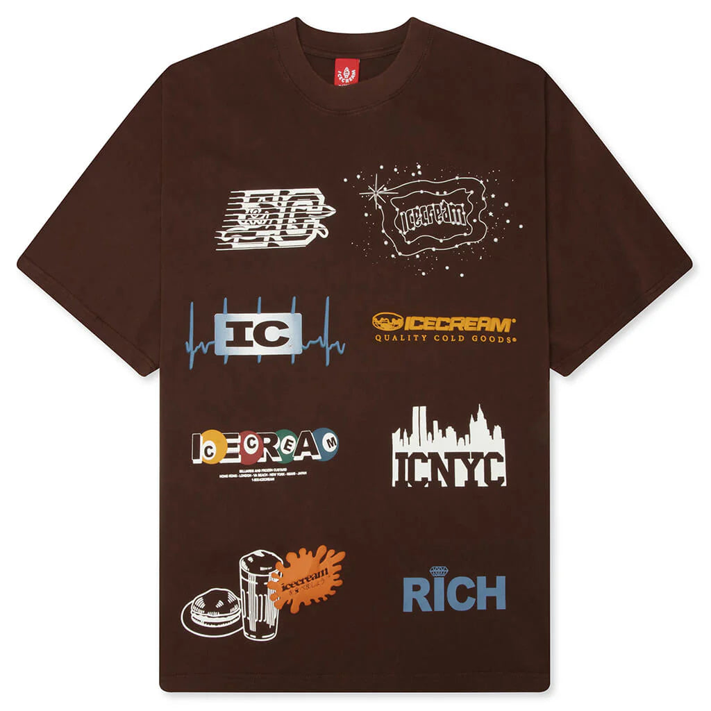 Rich S S Knit Tee Chestnut
