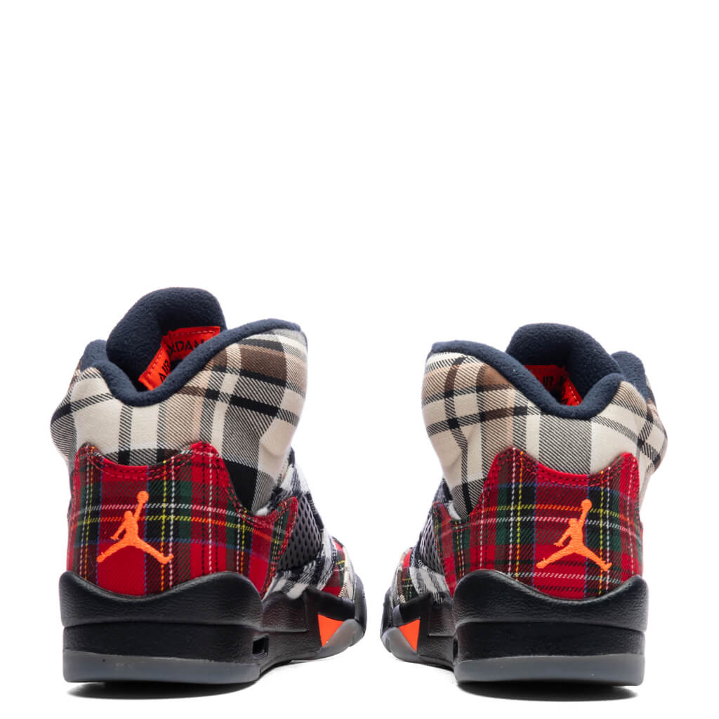 Air Jordan 5 Retro GS Plaid Black Total Orange Dark Obsidian