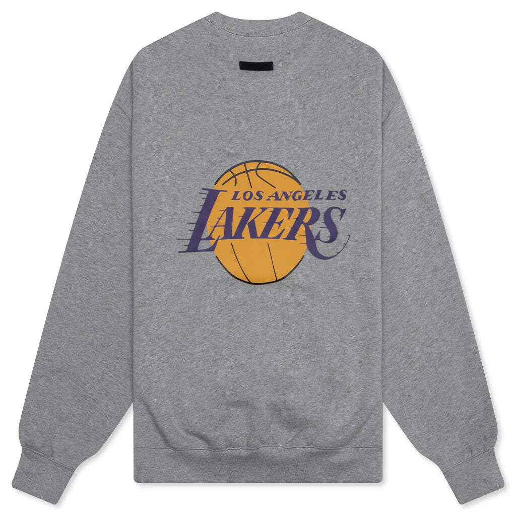 Fear of God Essentials x NBA Lakers Sport Crewneck Concrete Heather