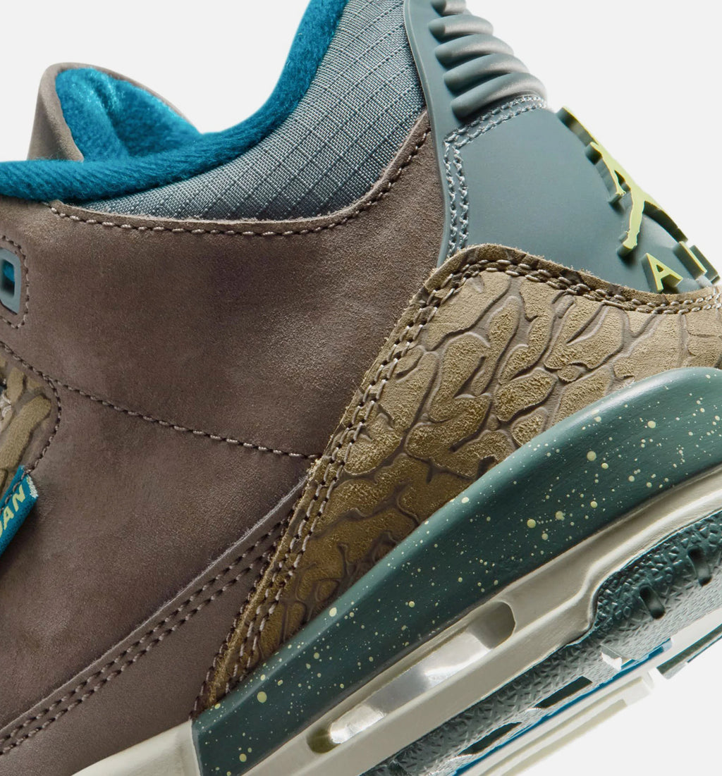 Air Jordan 3 Retro Olive Grey Grade School Lifestyle Shoe Olive Grey Green Abyss Khaki Sea Glass