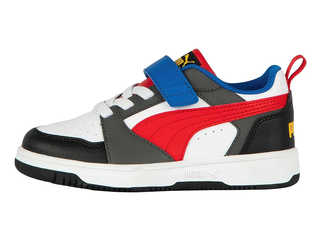 Tenis PUMA Rebound V6 Lo ACPS Blanco y Rojo para Niño