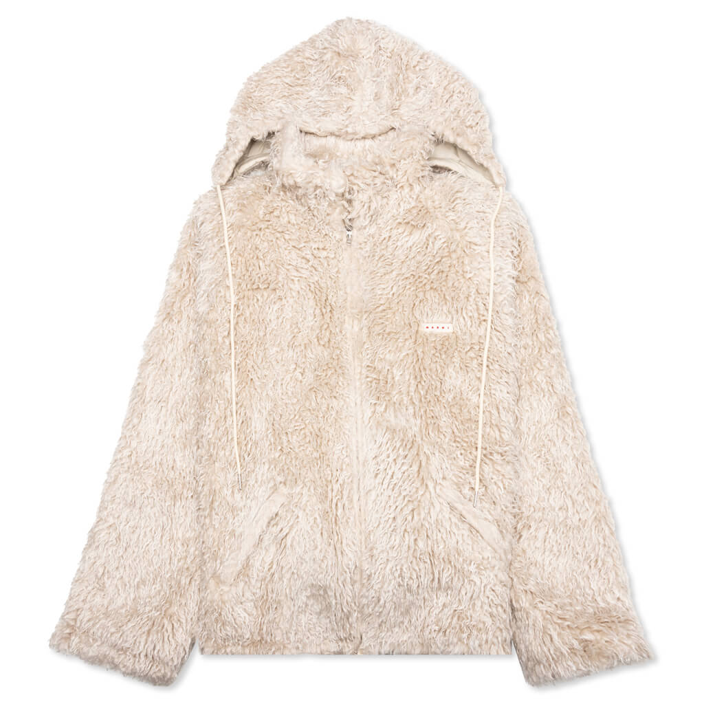 Shaggy Fleece Faux Fur Jacket Glass