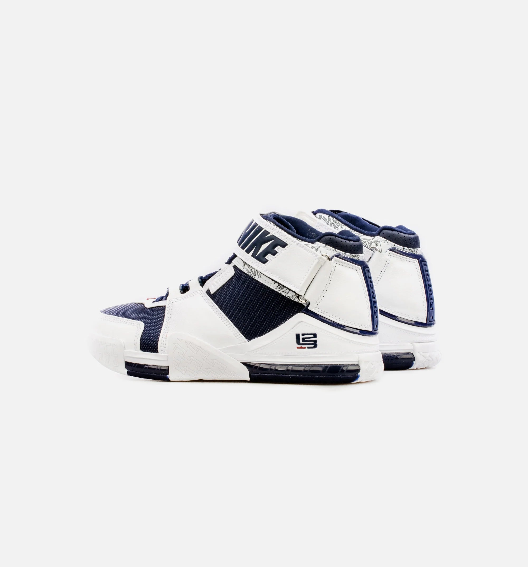 LeBron Zoom 2 Midnight Navy Mens Basketball Shoe White Blue