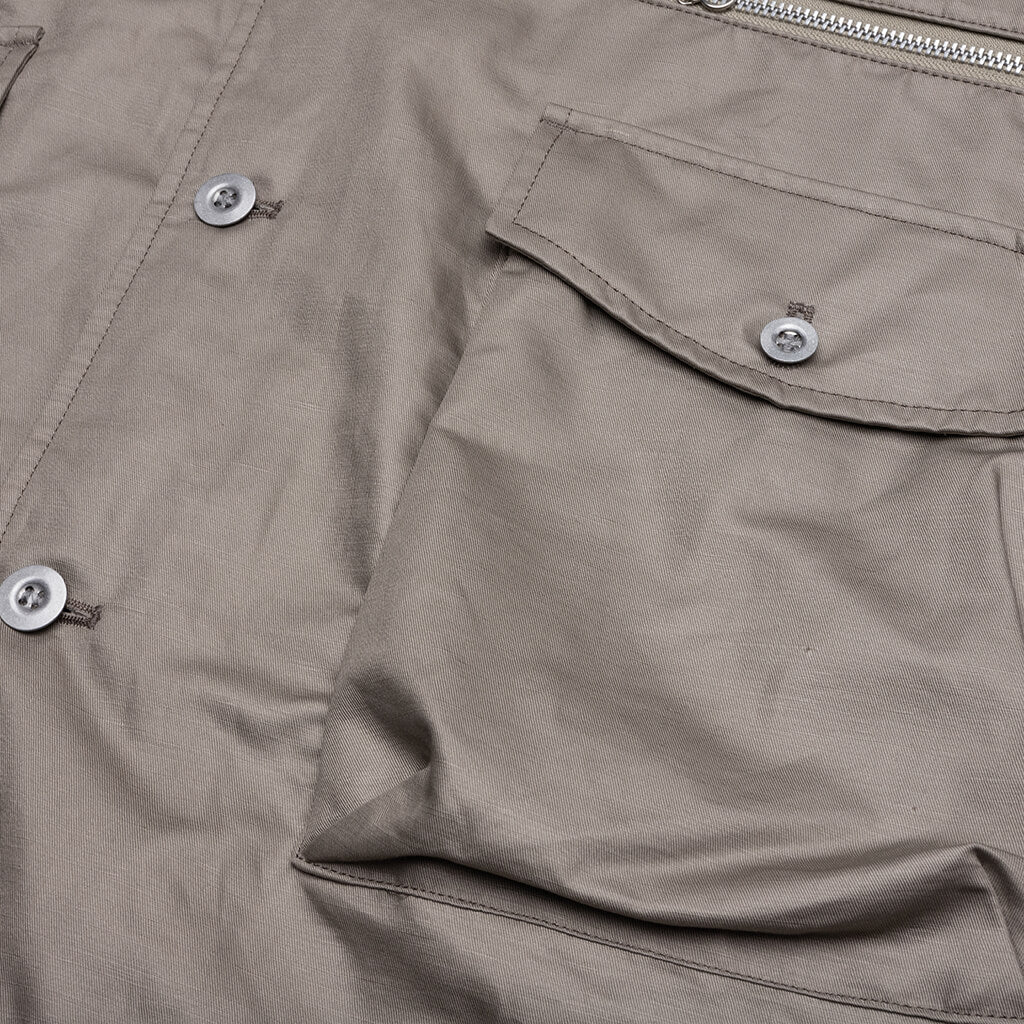Multi Pocket Chore Jacket Grey Beige