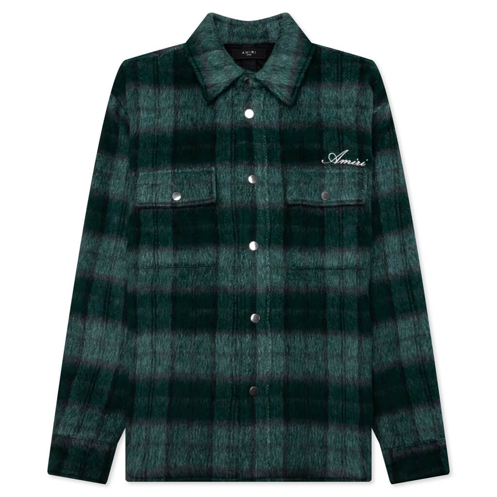 Brushed Plaid Overshirt Aqua Multi
