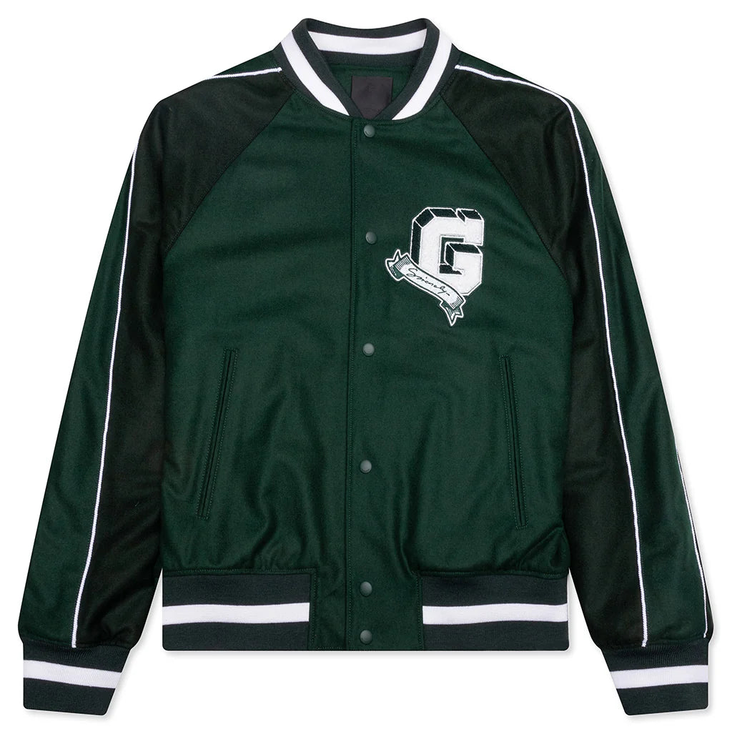 College Varsity Wool Jacket Dark Green