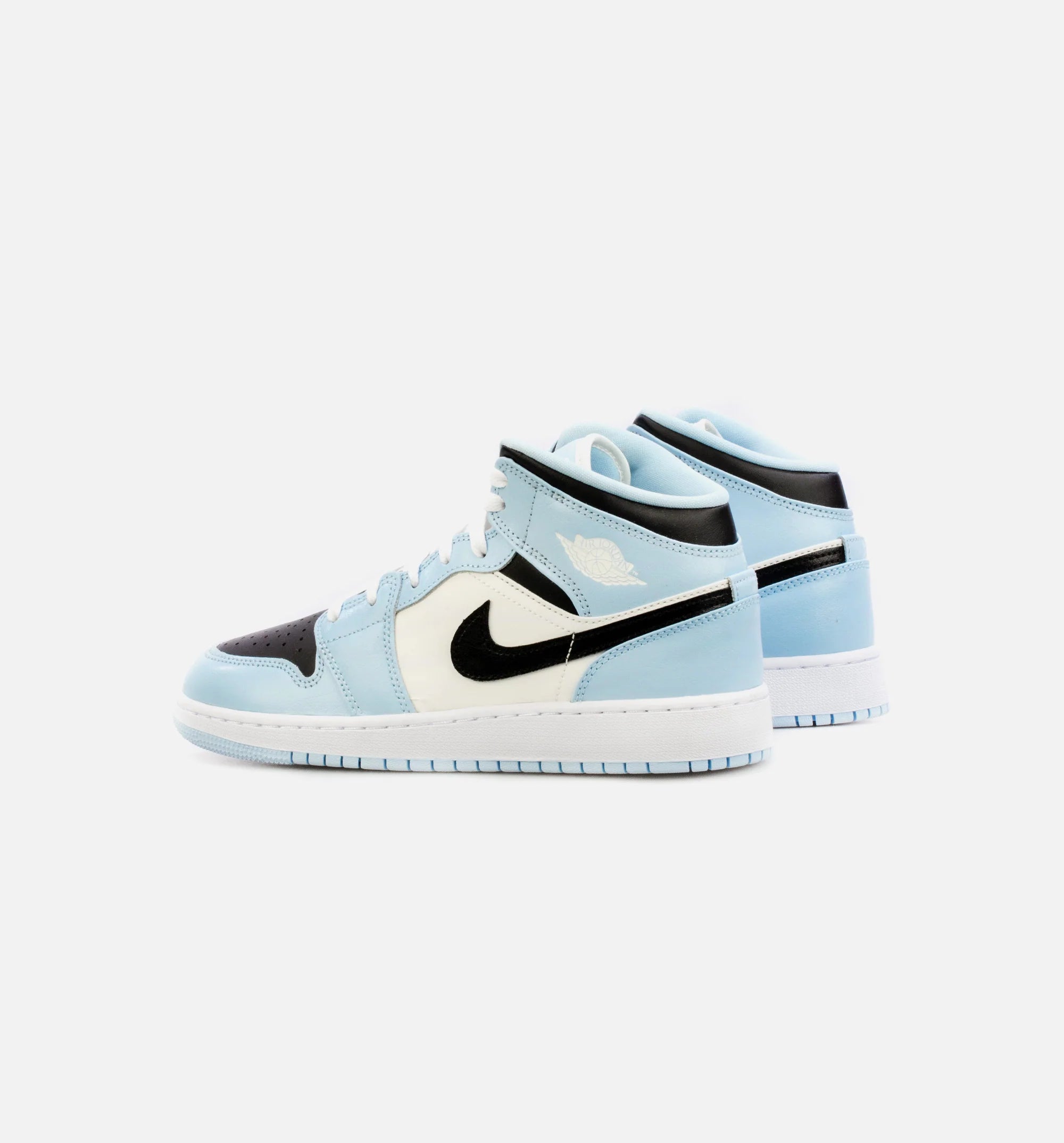Air Jordan 1 Mid Ice Blue Grade School Lifestyle Shoe Blue Black