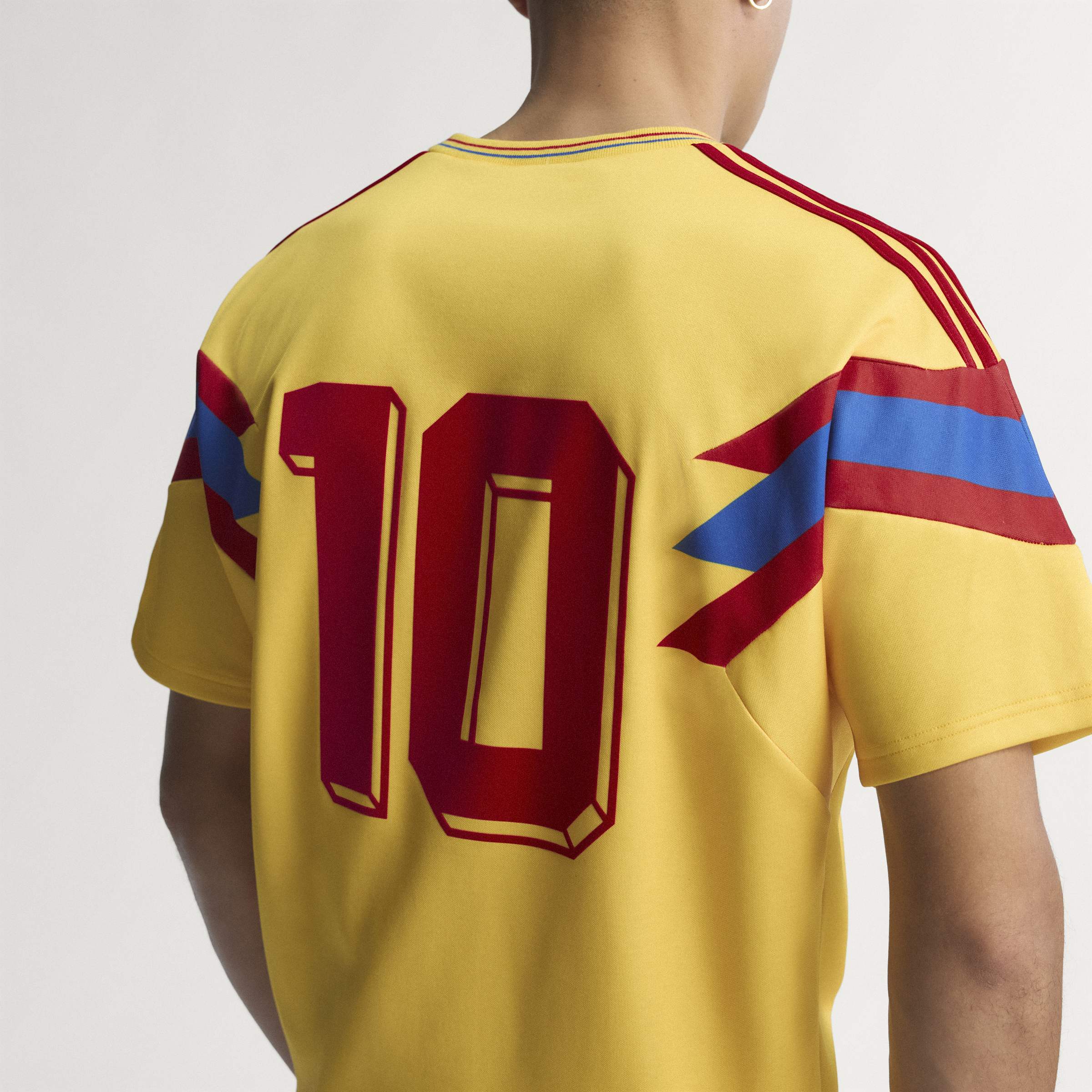 adidas Colombia Away Mens Soccer Jersey 1990 Gold