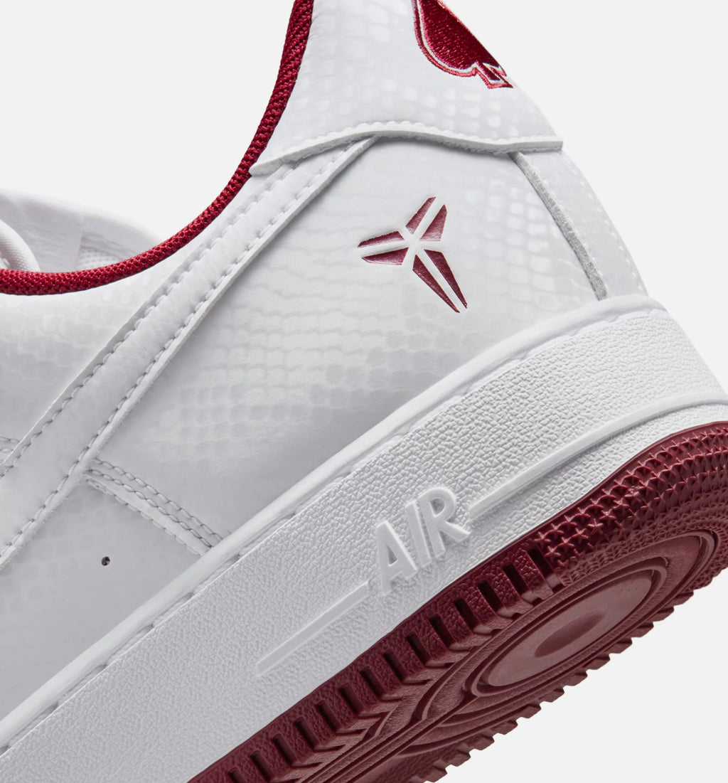 Kobe Air Force 1 Low Merion Mens Lifestyle Shoe White Team Red Team Red White