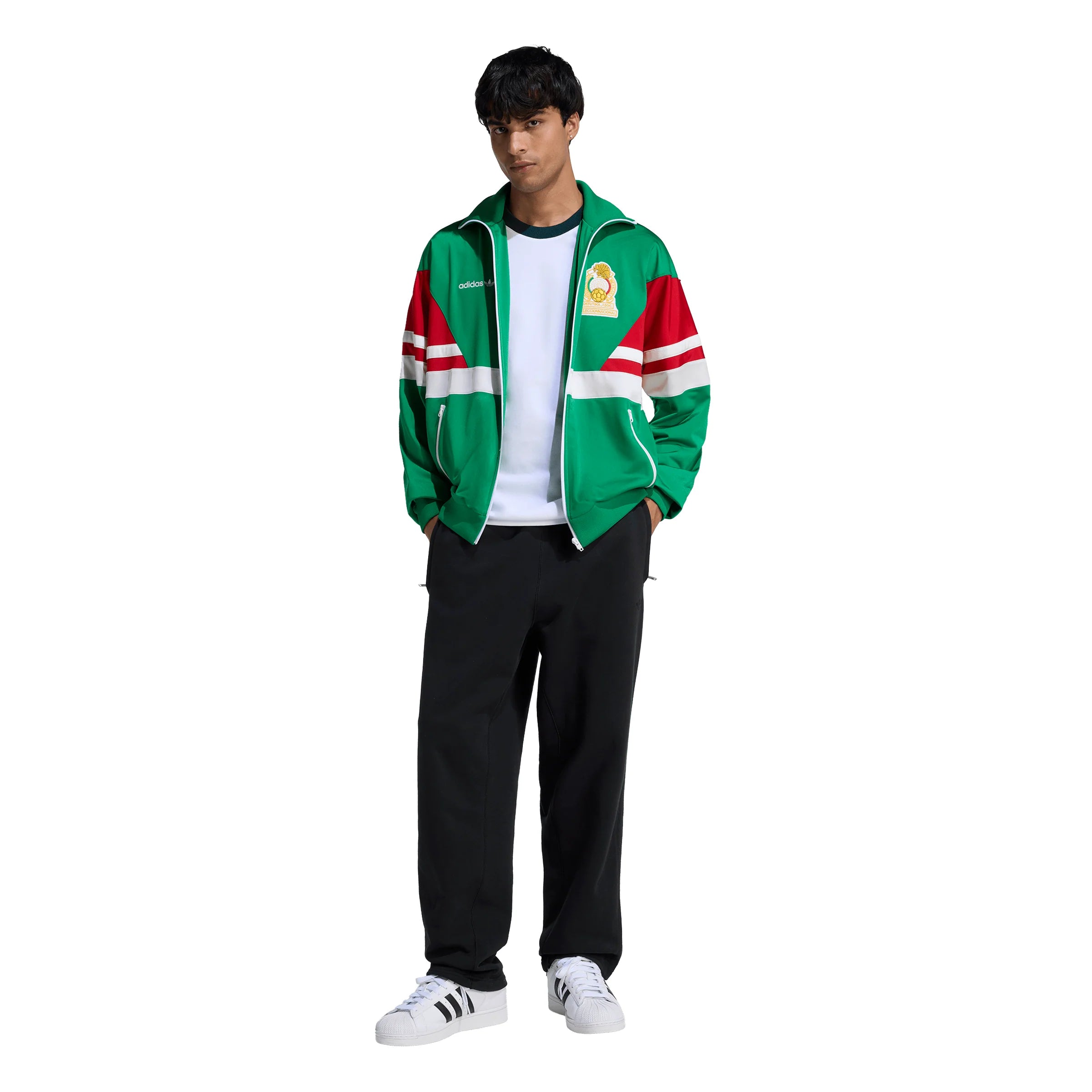 adidas Mexico Mens Soccer Track Top 1986 Green