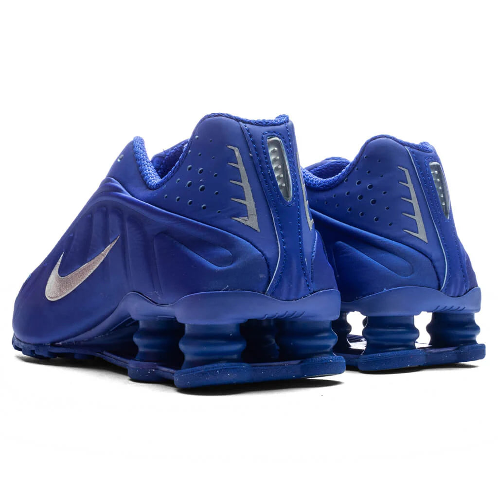 Womens Shox R4 Racer Blue Metallic Silver