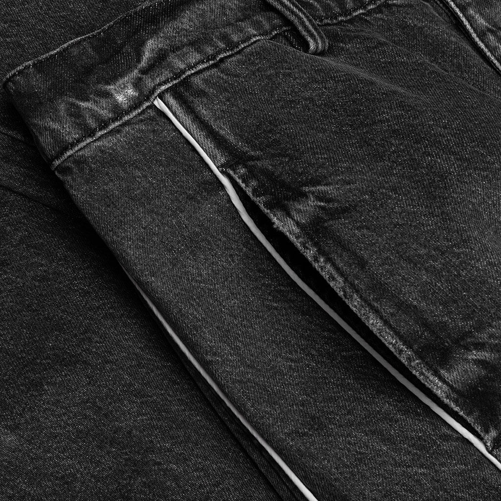 Denim Track Logo Cargo Pants Dark Wash