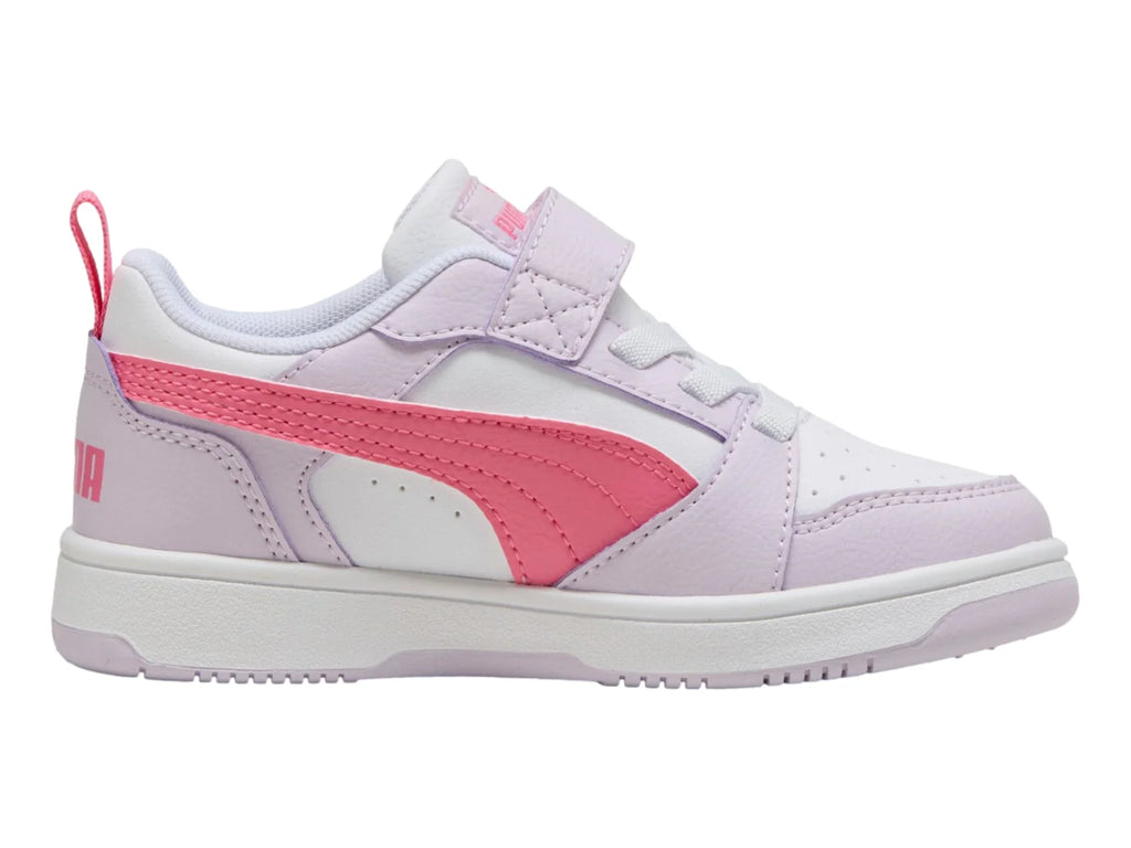 Tenis PUMA Rebound V6 Lila y Rosa para Niña