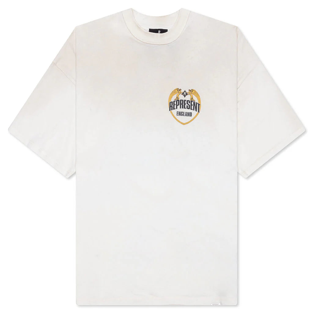 Angel Border T Shirt Washed Ecru
