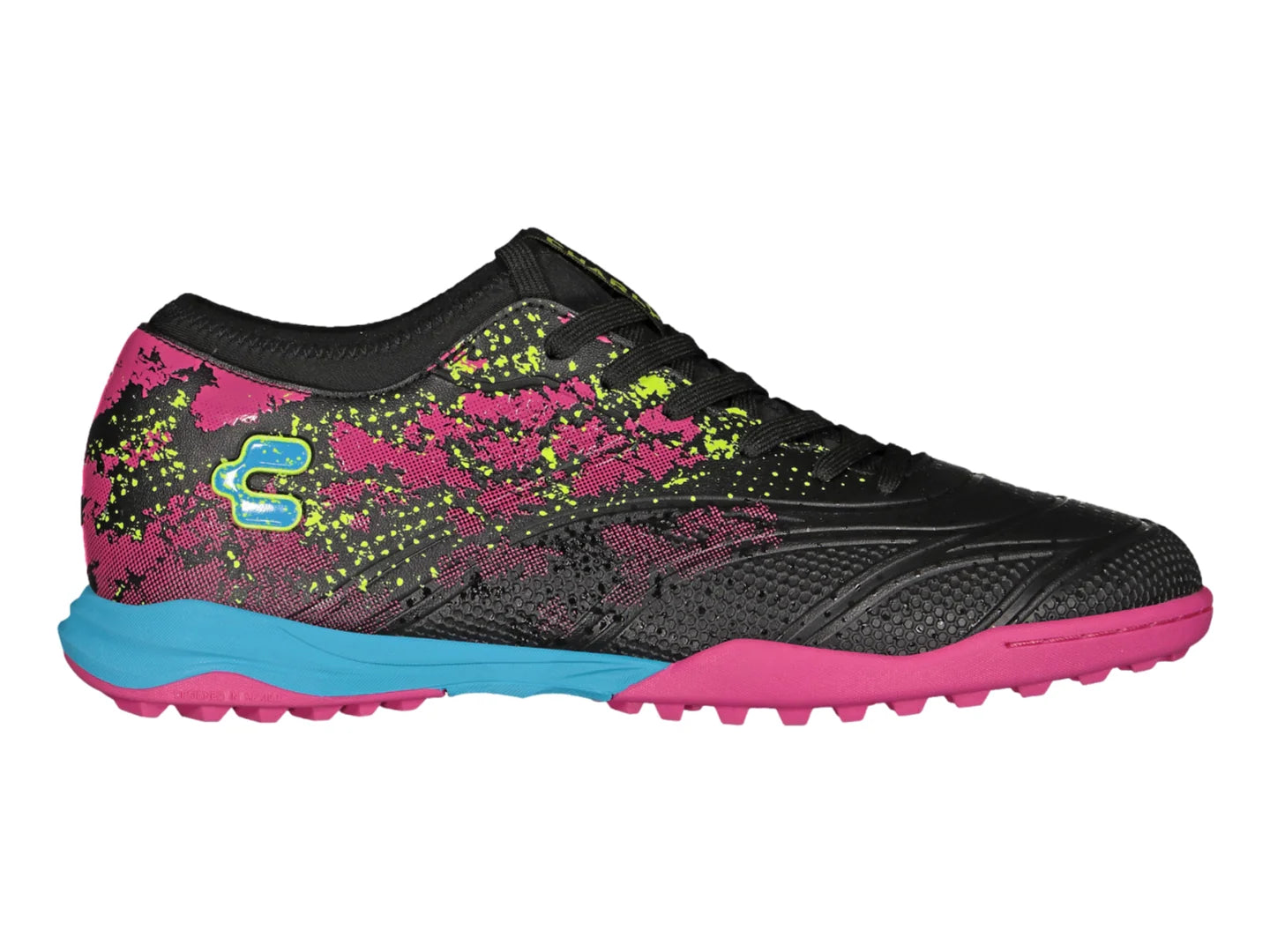 Tenis de Fútbol Charly Turf Negro y Fucsia para Hombre