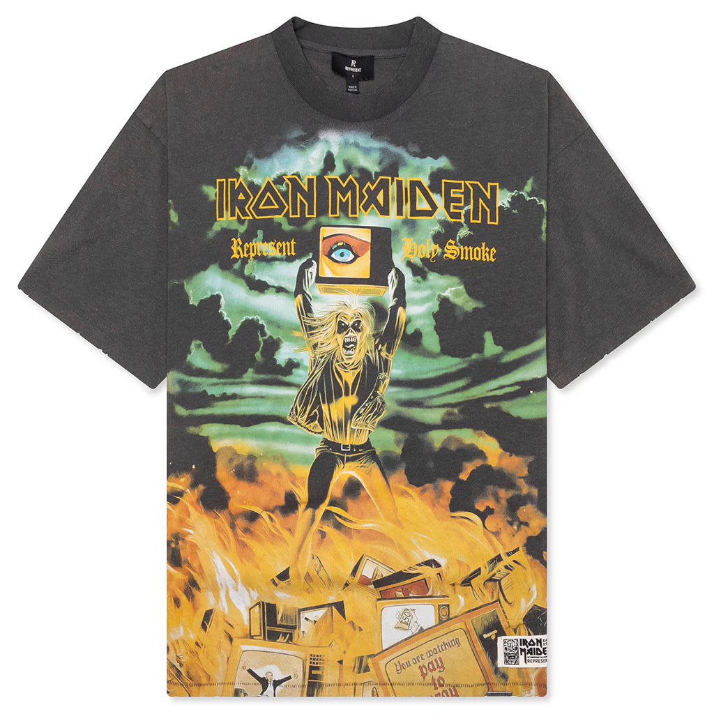 Represent x Iron Maiden Holy Smoke T Shirt Ash