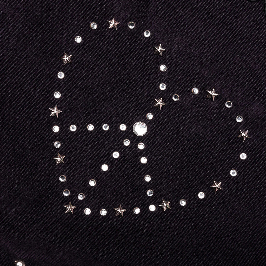 14W Corduroy Studded Jean Jacket Black