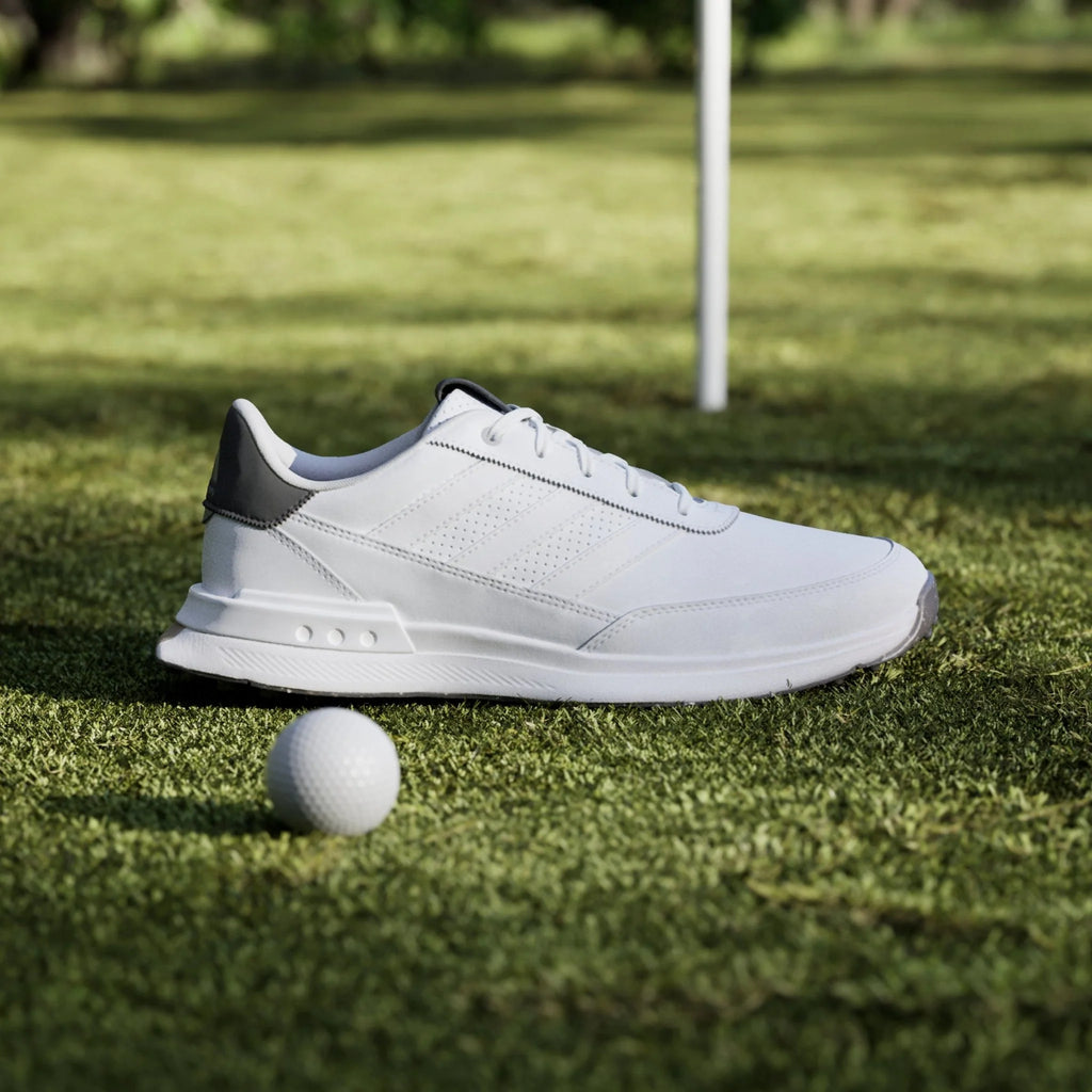 adidas S2G 24 Leather Spikeless Golf Shoes White White Charcoal