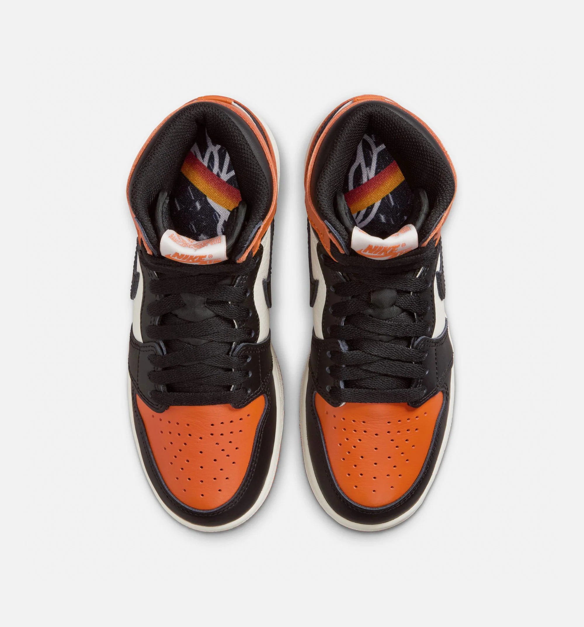 Air Jordan 1 Retro High OG Shattered Backboard Grade School Lifestyle Shoe Black Black Sail Starfish