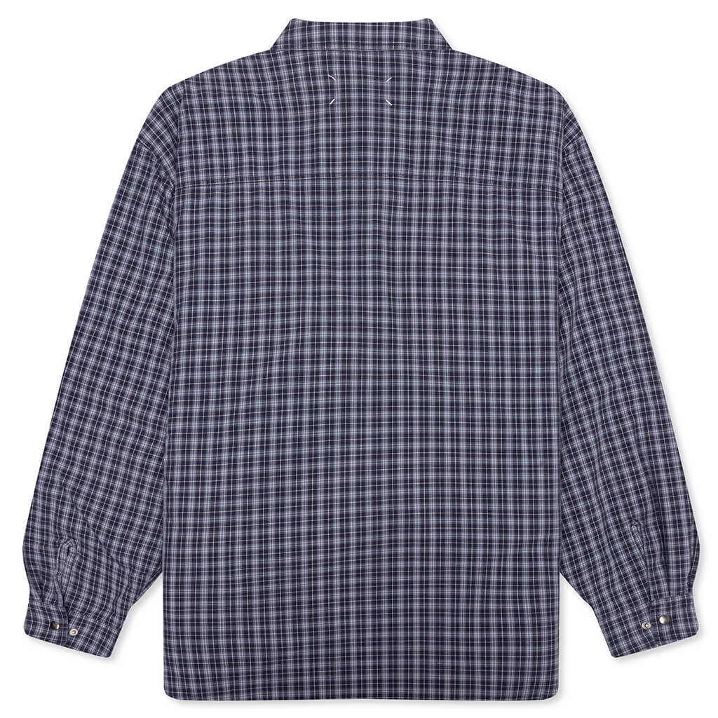 Reversible Padded Shirt Blue Grey Check