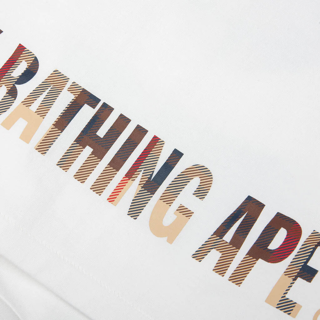 BAPE Check Ape Face Tee White Red