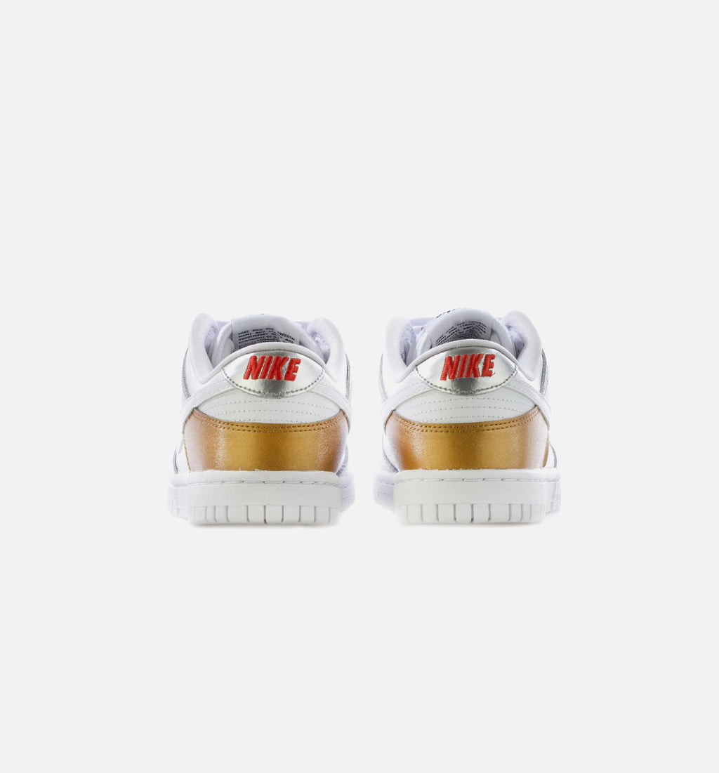 Dunk Low Metallic Womens Lifestyle Shoe Gold White Silver