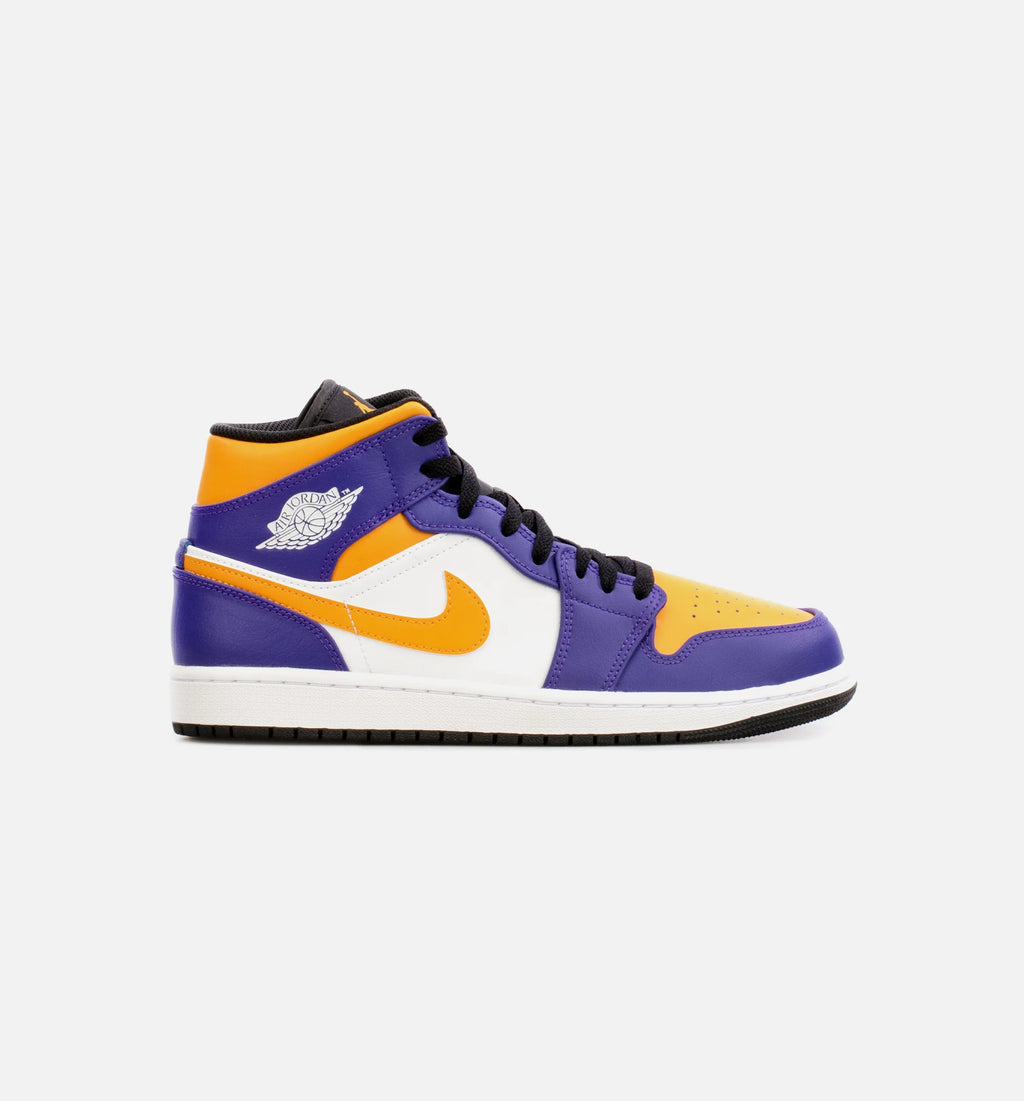 Air Jordan 1 Mid Mens Lifestyle Shoe Yellow Purple
