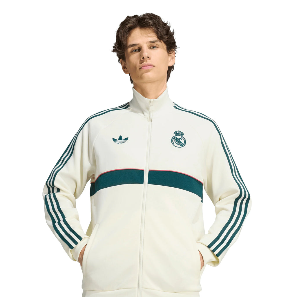 adidas Real Madrid Originals Mens Soccer Track Top Ivory