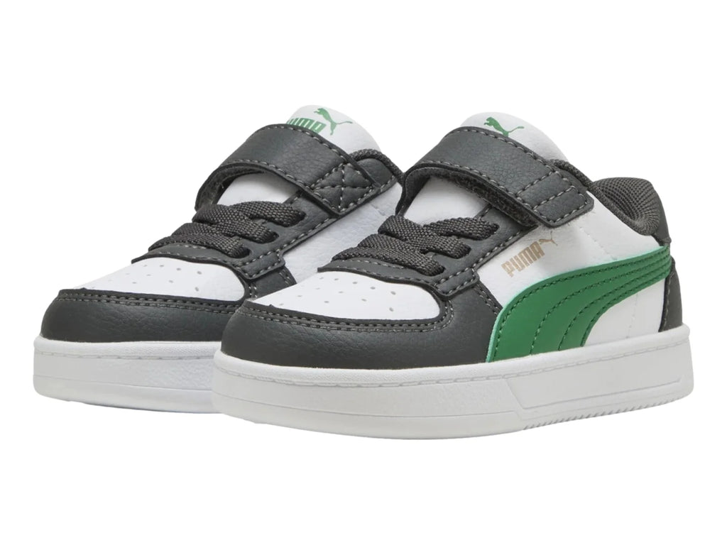 Tenis PUMA Caven AC Gris y Verde para Niño