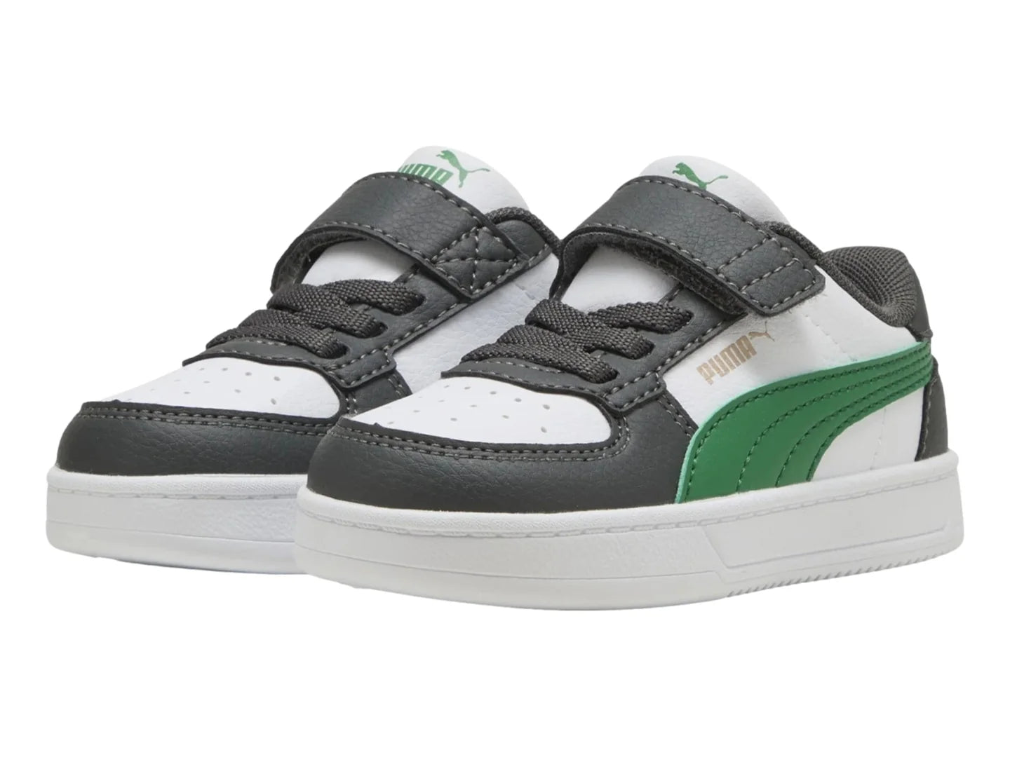Tenis PUMA Caven AC Gris y Verde para Niño